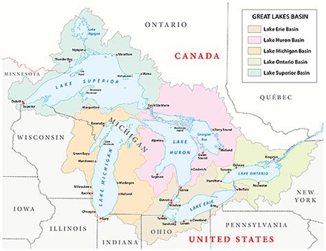 Map of the Great Lakes