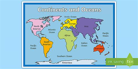 Map of the Seven Continents
