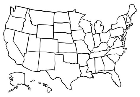 Map of United States Outline