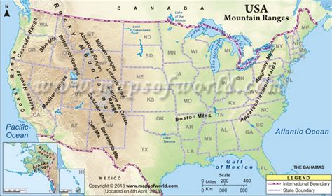 map of US mountain ranges