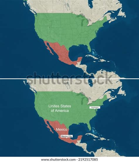Map of the USA and Mexico