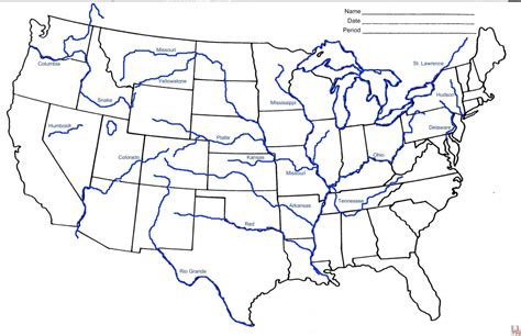 Map Of USA Major Rivers