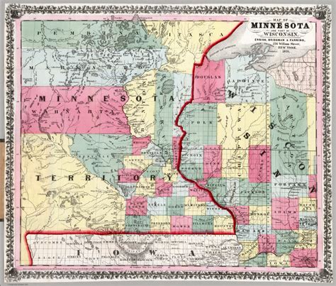 Map of Wisconsin and Minnesota