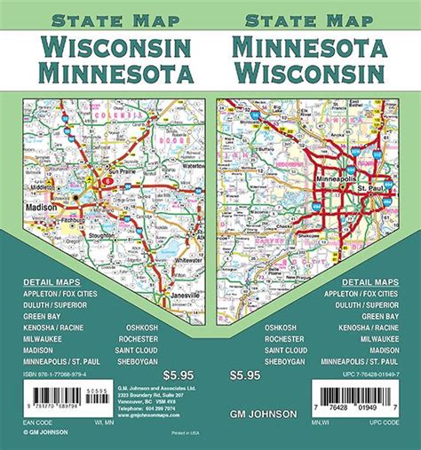 Map of Wisconsin and Minnesota