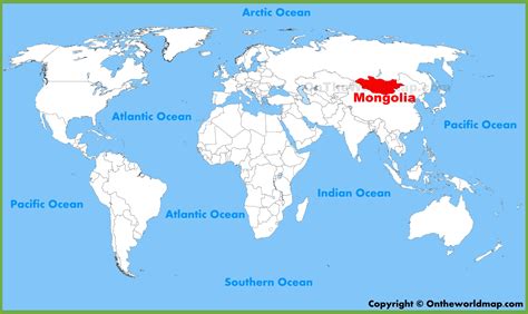 MAP Mongolia On A World Map