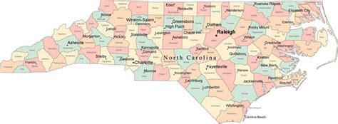 MAP Nc County Map With Cities