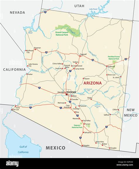 Map of New Mexico and Arizona