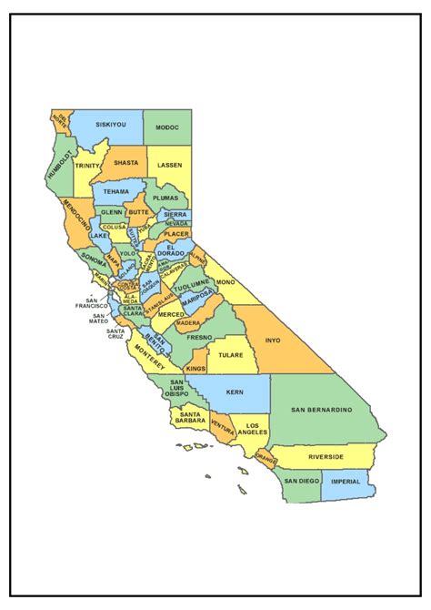 Map of Northern California Counties