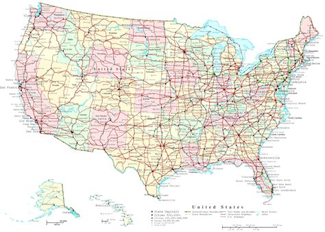 MAP Printable Map of the United States