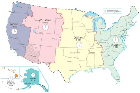 Printable Map Of The United States With Time Zones