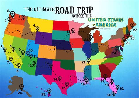 Road Trip Map of USA