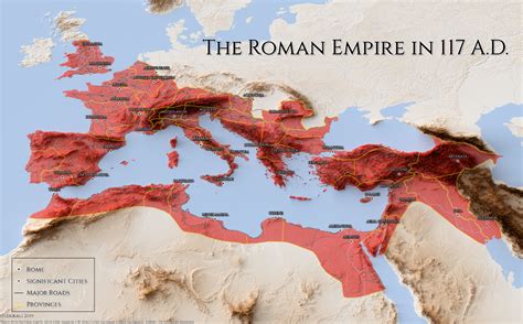 Roman Empire map during its height