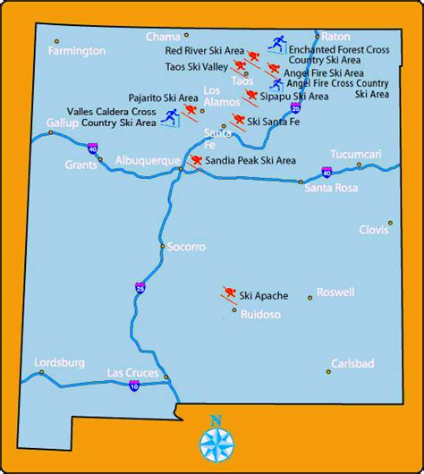 MAP Ski Resort Map New Mexico Image