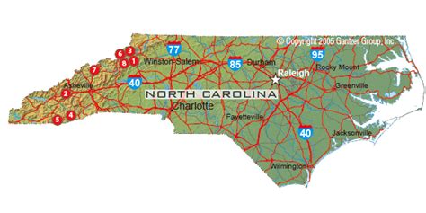 Map of Ski Resorts in North Carolina