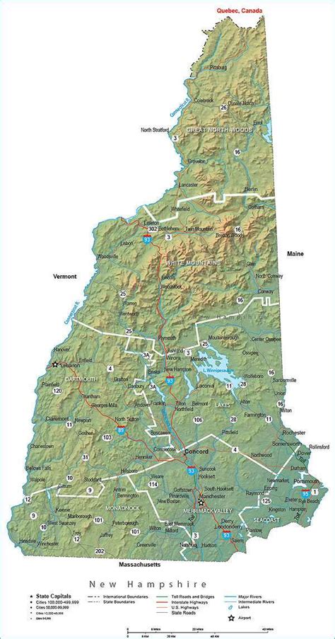 New Hampshire map