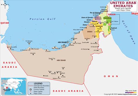 map of the UAE