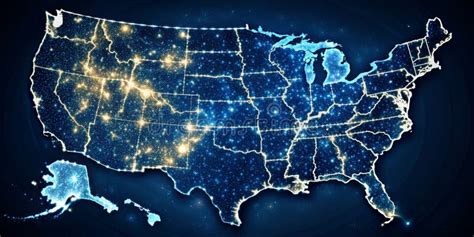 MAP United States Map At Night