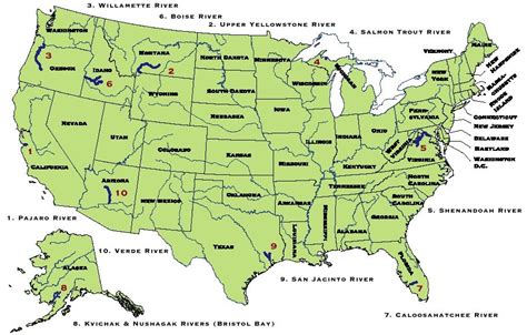 Image of US map with major rivers