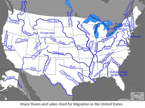 US Map Rivers and Lakes