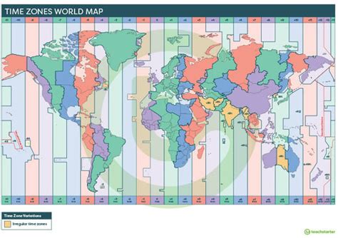 World map with time zones