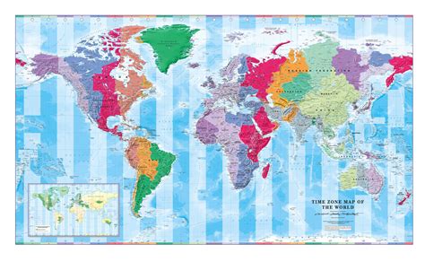 World map with time zones