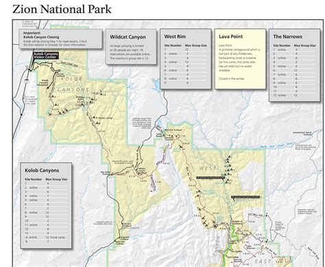 Zion National Park Trail Map