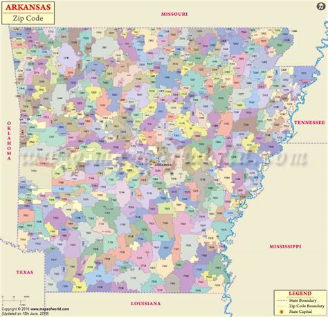 Image of Map Zip Code Map For Arkansas