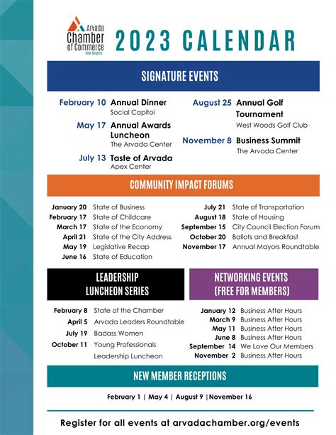 Chamber Of Commerce Calendar Of Events
