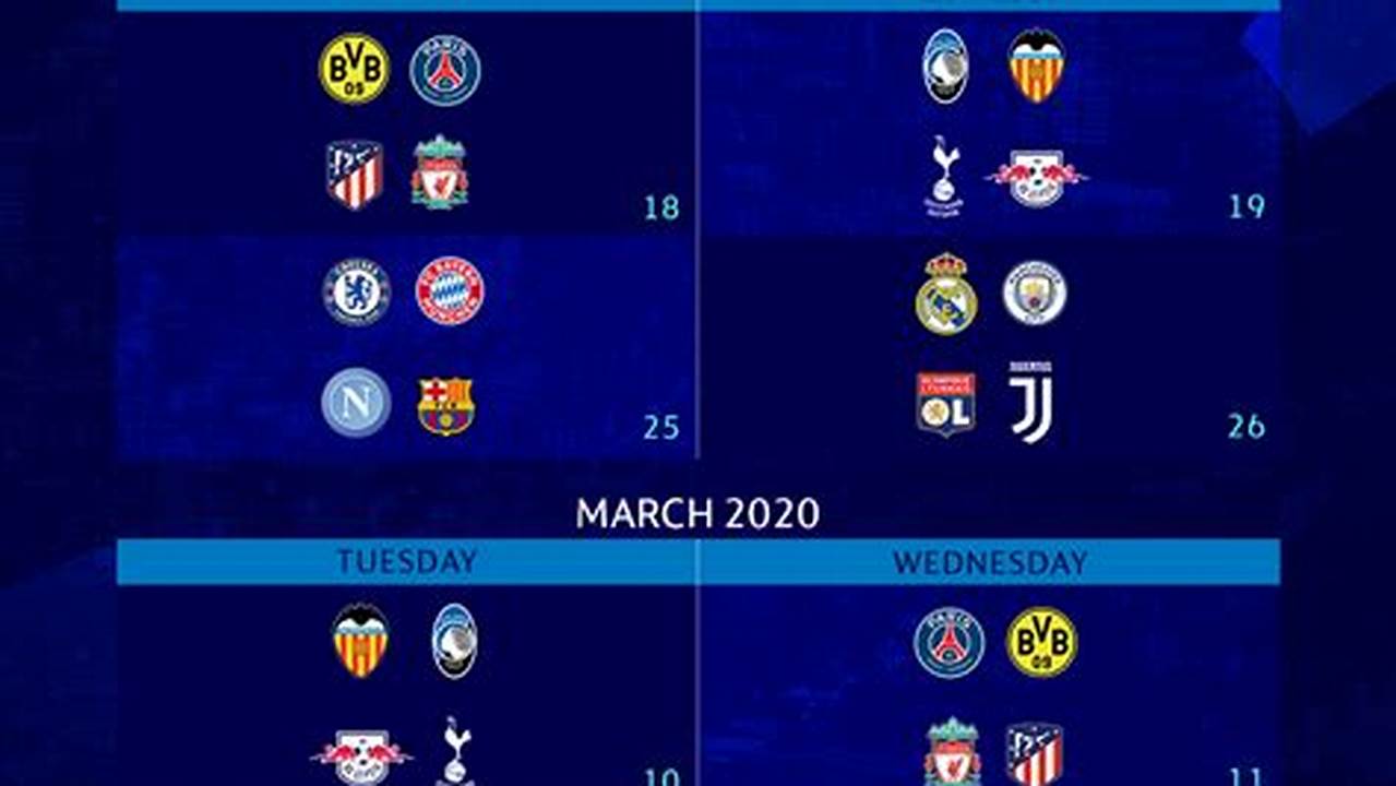 Champions League Fixtures 2024/2024