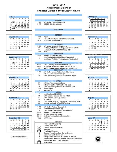 Chandler Unified Calendar