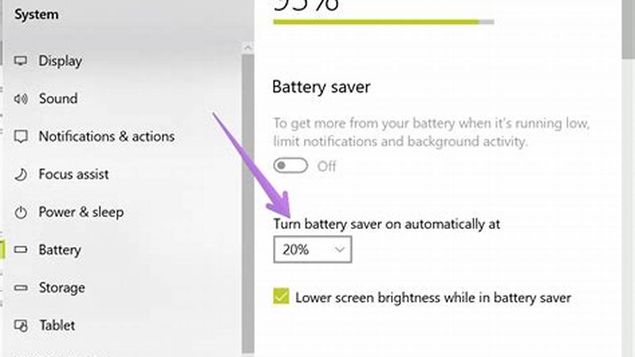 Change Battery Notification Settings Windows