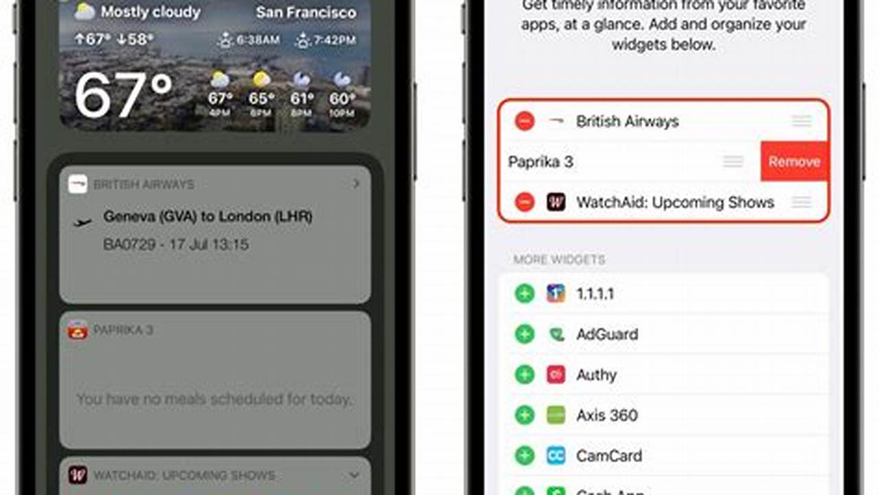 Change Widgets In Today View., Images