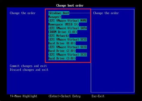 Change Boot Order Using UEFI