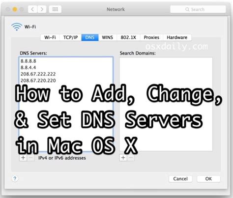 Change DNS servers on macOS