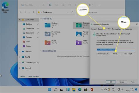 Change Default Download Location Using File Explorer