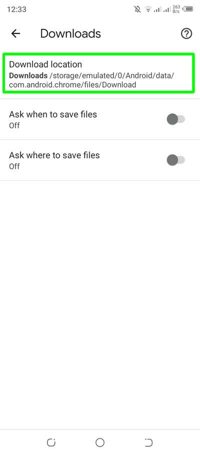 Change Download Location in Chrome for Android