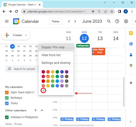 Change Google Calendar Color Palette