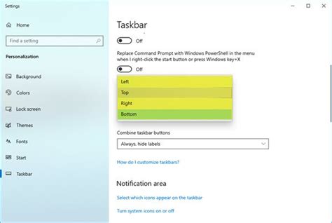 Change Location of Taskbar