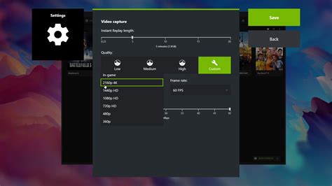 Change NVIDIA Shadowplay Settings