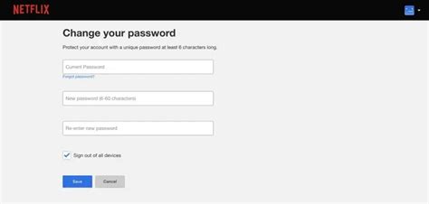 Change Netflix Password Using a Web Browser