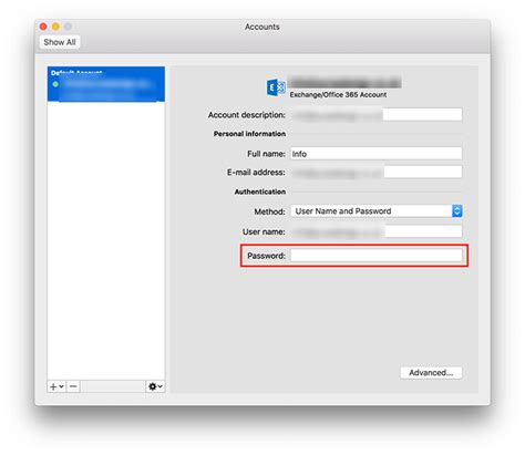 Change Outlook Password On Mac