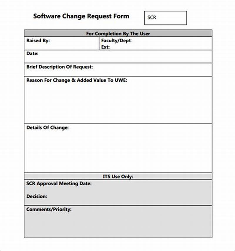 Change Request Form For Software Development