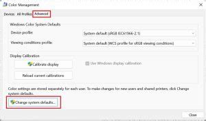 Change System Defaults
