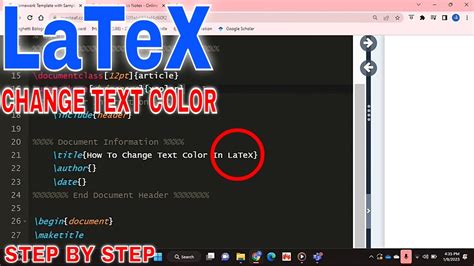 Change Text Color Latex
