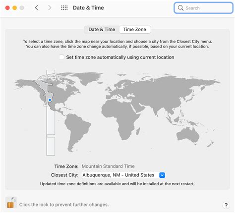 Change Time Zone on Mac