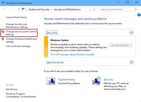 Change User Account Control Settings Windows 1.0