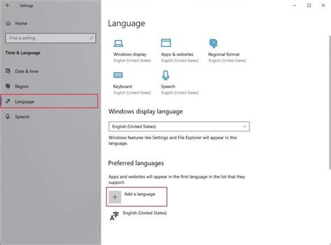 Change Windows 10 System Display Language