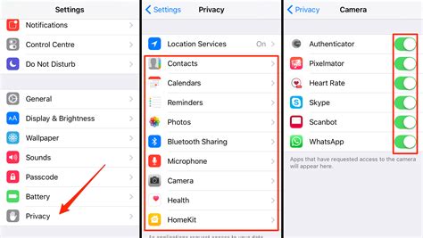 Change iPhone Privacy settings