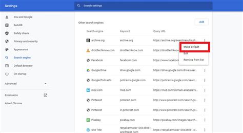 Change the Default Search Engine from Google