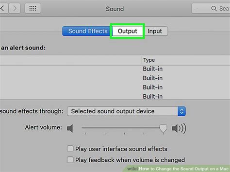 Change the sound output